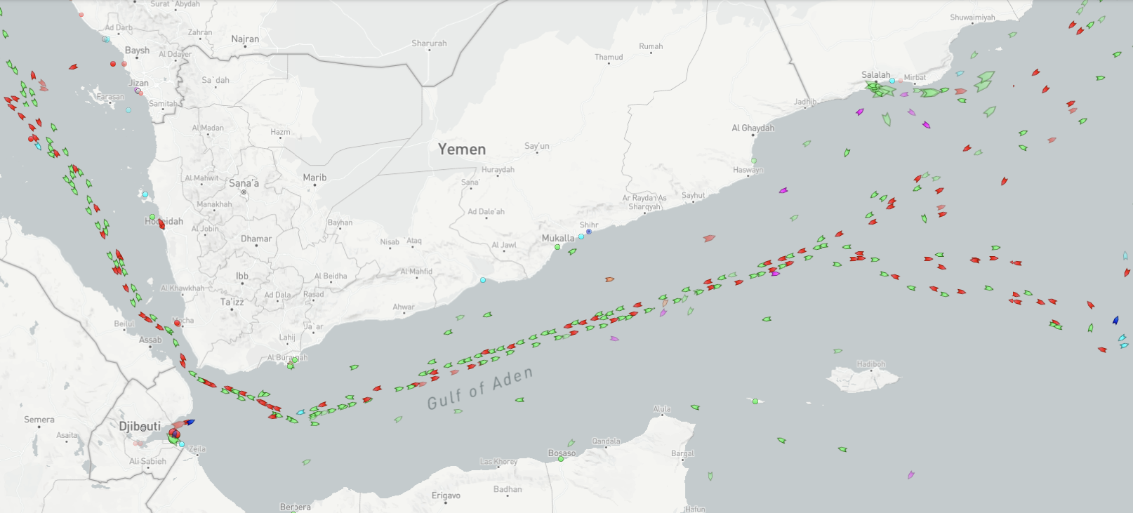 Ships in the Gulf of Aden