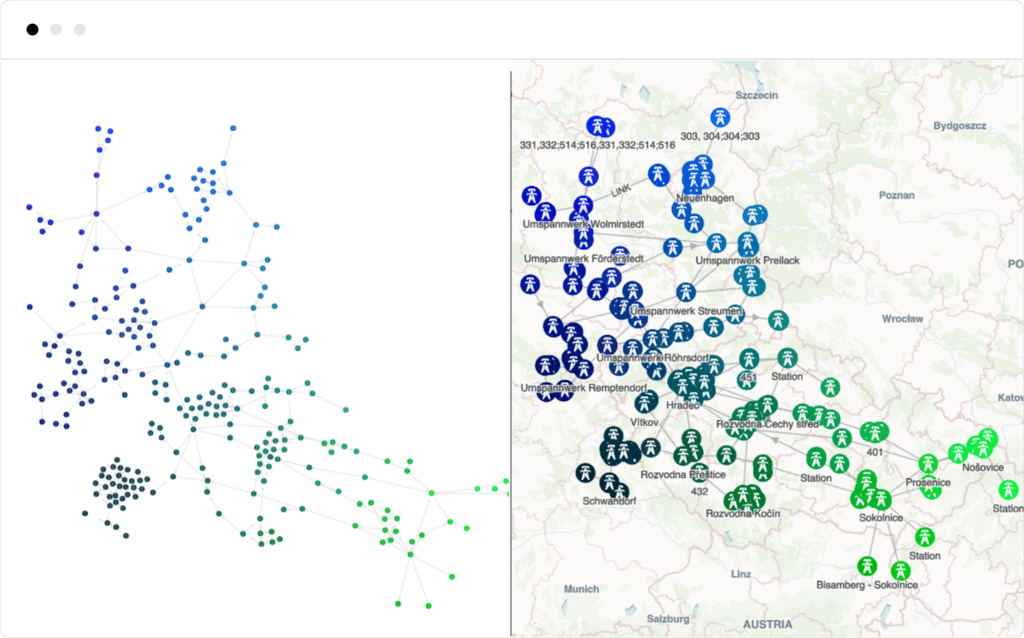Geospatial graph analysis in Hume