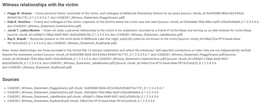 Evidence linkage in GraphAware Hume